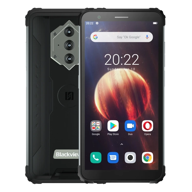 

Blackview BV6600 Rugged Phone 4GB+64GB Triple Cameras IP68/IP69K Waterproof 8580mAh Android 10 Helio Octa OTG NFC mobile phone