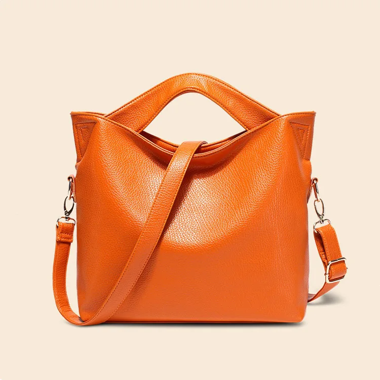 

2021 Fashion Designer Pu Leather Handbag Ladies Luxury Handbags For Women Hand Bags, Orange