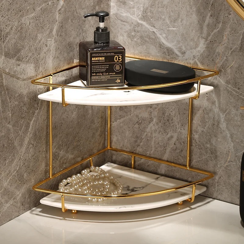 

Bathroom kitchen corner bathroom makeup table wash table corner storage rack