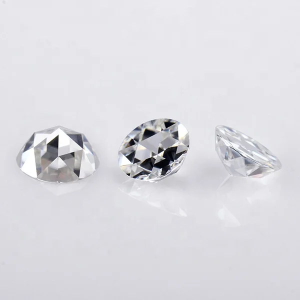 

Wuzhou factory EF color VVS round 8mm double side rose cut moissanite