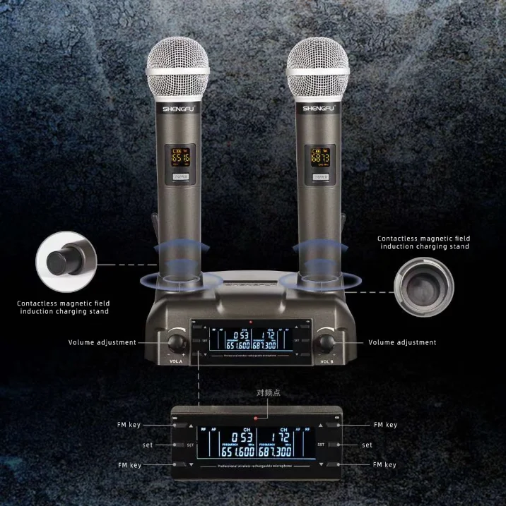 2020 New Induction Charging Wireless Microphone Microphone One