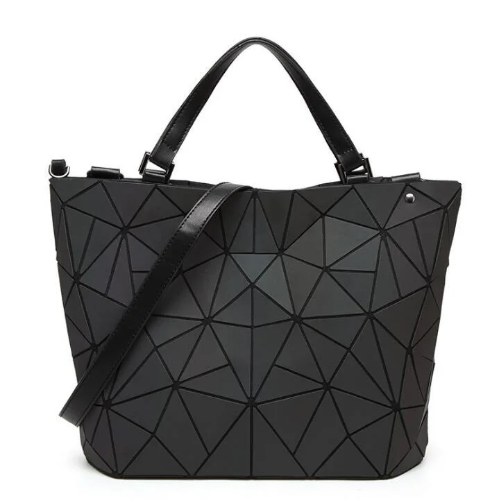 

Hot Sale Women-Bag Luminous Handbag Geometric Laser Plain Folding Tote Large Capacity Shoulder Messenger Bags Hologram Bao