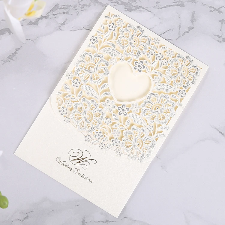 
luxury wedding invitations , heart shaped beige wedding invitations luxury 