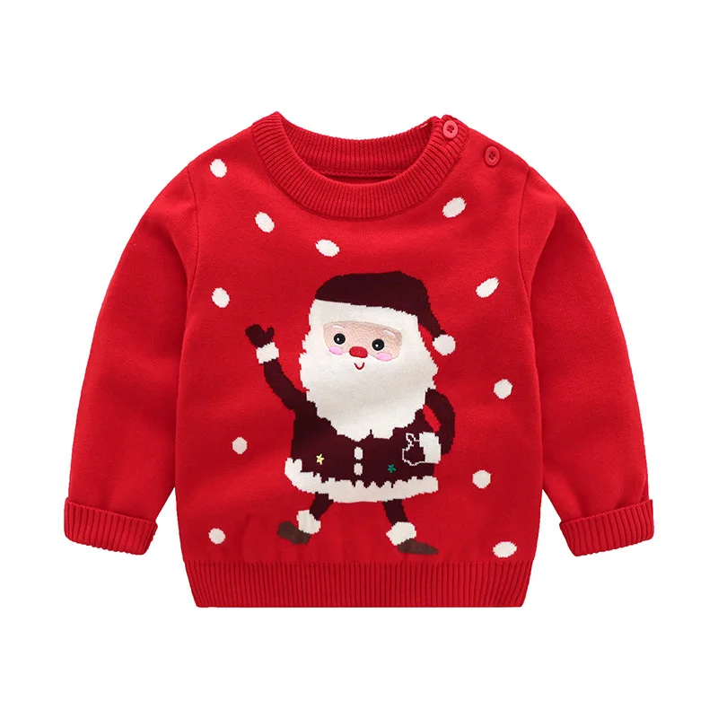

Autumn and winter new children's sweater cotton cartoon round neck boys and girls Christmas sweater