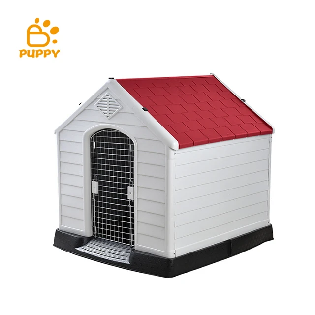 

Waterproof Indoor Outdoor Plastic Blue Dog House Small And Medium Pet All Weather Dog house Puppy Shelter, Blue, green, grey, red