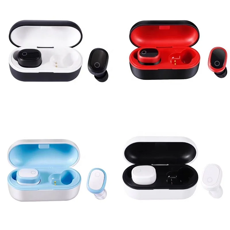 

Christmas gift promotion TWS DT-6 BT 5.0 Wireless headset earbuds With carrying Charging stand for iphone X Xr XS max 11, Black , white, red ,blue