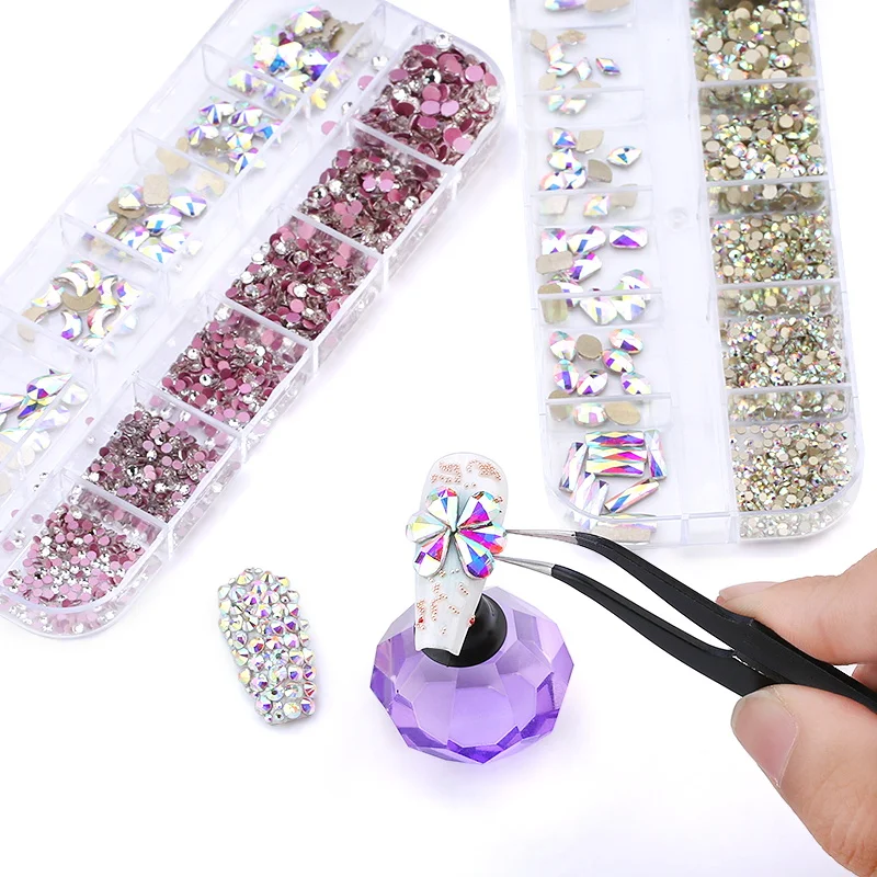 

Wholesale Nail Diamond Rhinestones K9 Nail Designs Rhinestone 3D Crystal Box for Nails