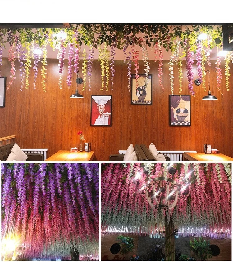 Wholesale High Quality Wisteria Silk Artificial Flowers For Wedding