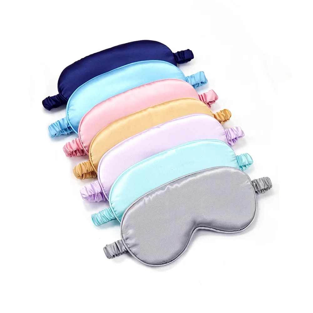 

Customized Satin Eye Mask Rest Full Night Sleep Travel 100% Silk Supersoft Eye Mask Blindfolds Eyeshade