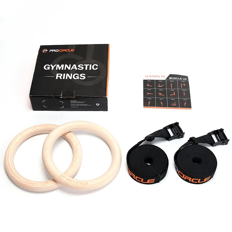 

Amazon Popular Gymnastic Rings Gym Ring with Straps, Customized