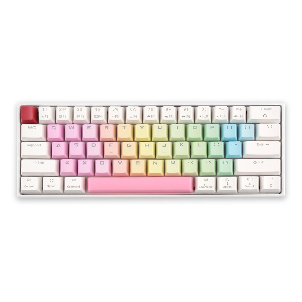 

Custom GK61 Keyboard Keycaps Colorful Double shot Keycaps PBT Transparent Keycap set, Blue