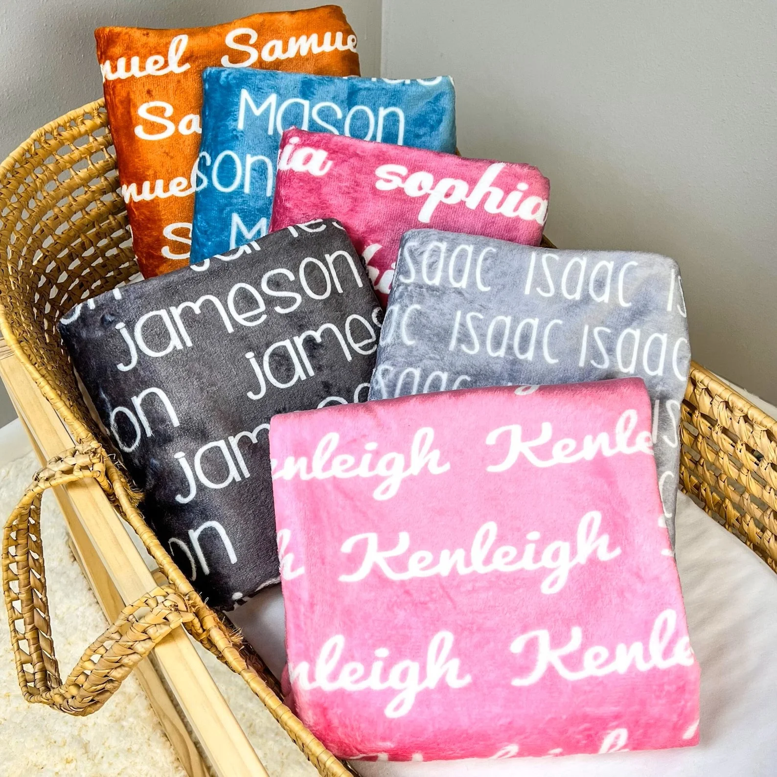

Personalized Name Blanket Custom Blanket with Name Shower Gift for Baby