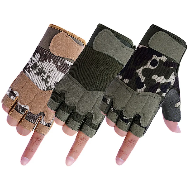 

Custom logo camouflage unisex high quality sports gym training cycling fishing gloves proquests, Customized color