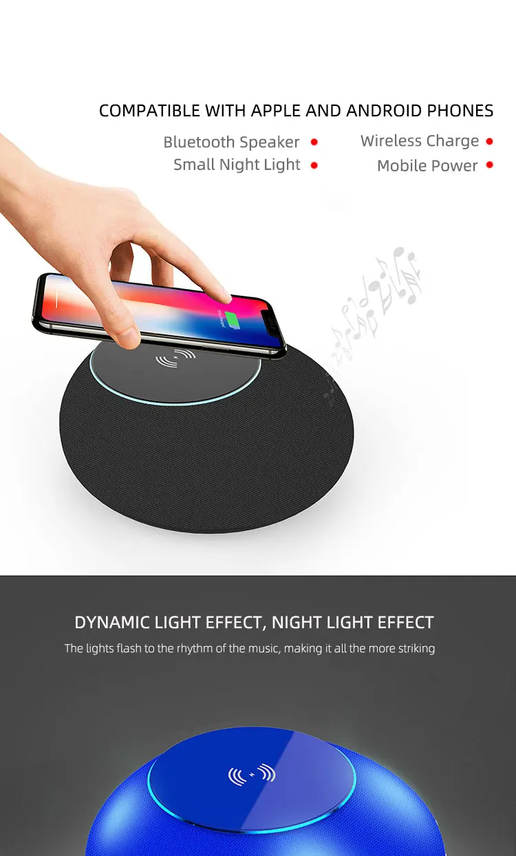 2020 new launched Bluetooth speaker power bank 10W wireless charger speaker - ANKUX.COM