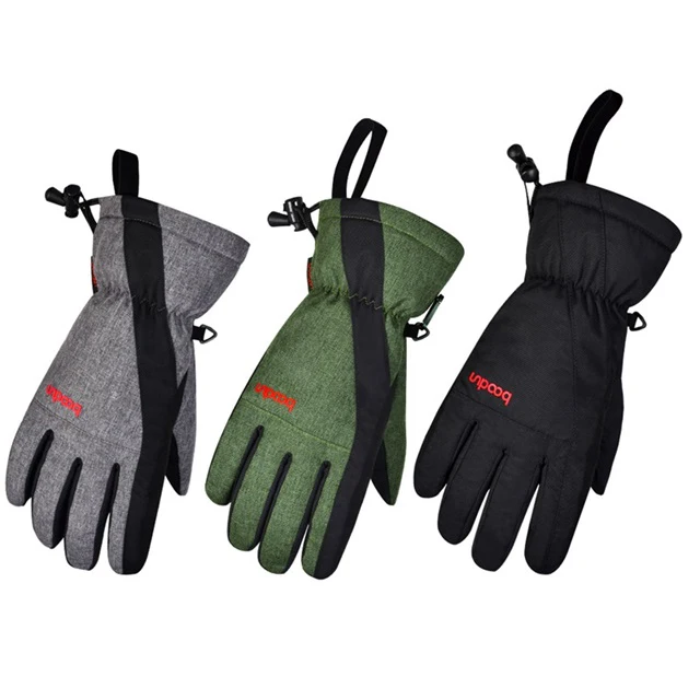 

Winter New Style Custom Waterproof Ski Gloves Touch Screen Windproof Sports Gloves For Skiing, Black, grey, green