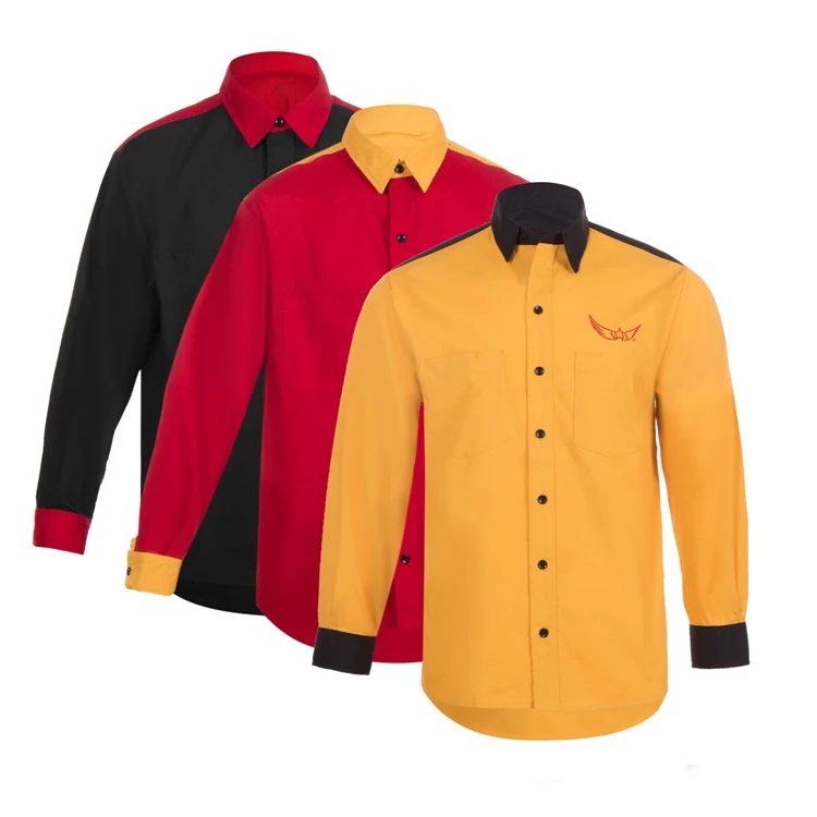 Custom Latest Design Yellow Work Clothes Uniform Male Shirts Buy