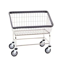 

Chrome plating Storage metal Large Capacity Front Load wire Laundry Cart laundry basket cart with wheel for Laundromat