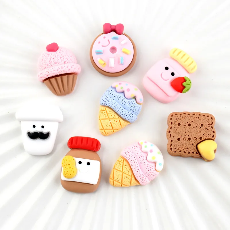 

cute small size ice cream donut peanut butter design flat back resin simulation food craft for phone cover