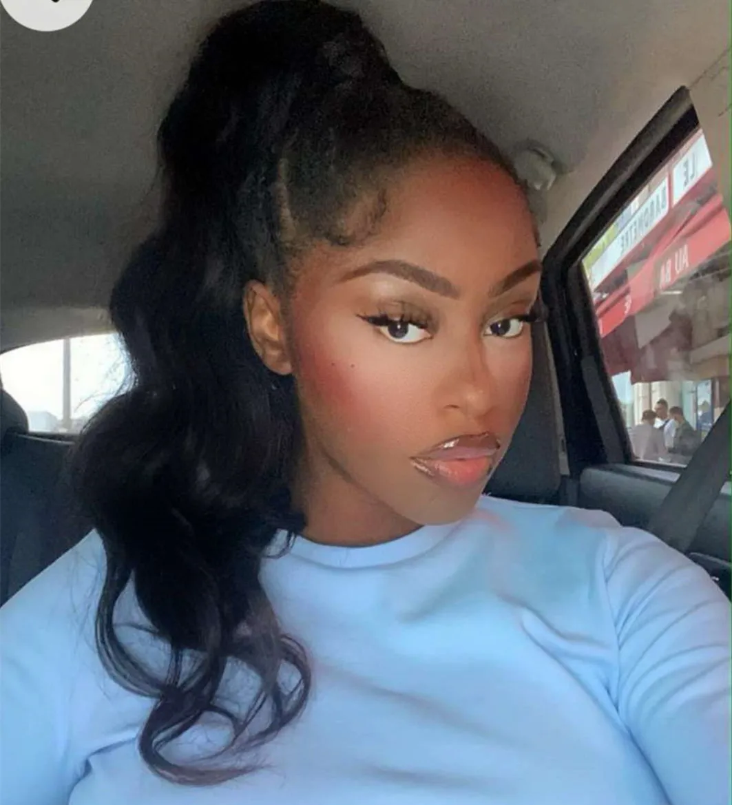 

Free shipping 1pcs weave black body wave virgin brazilian bodywave human hair ponytail extension 120g