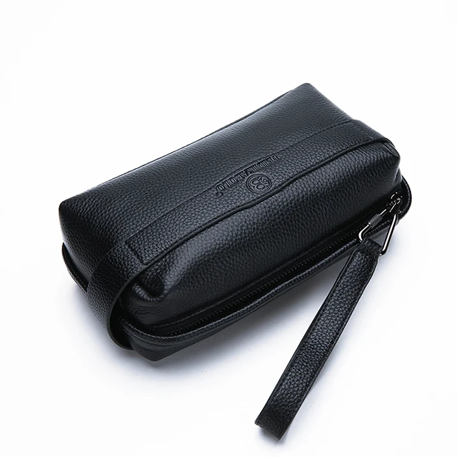 

2019 New style leather men's clutch bag large capacity business casual clutch bag fashion tide men's bag, Black