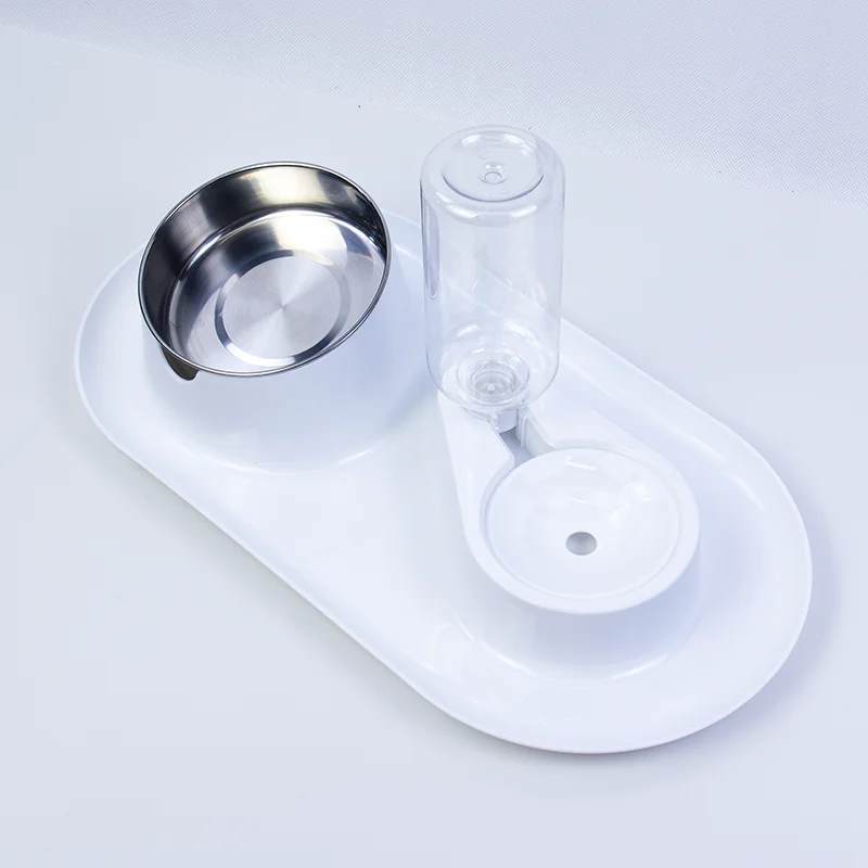 

New Pet Drinking Bowl Automatic Water Feeder Renewal Stainless Steel Dog Bowl, As picture