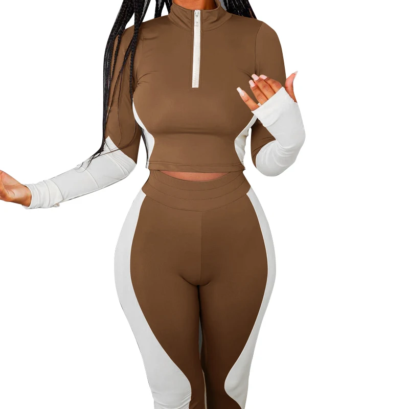 

LJ3815 Two piece set women clothing casual streetwear crop top and pants legging set woman 2021 Spring new arrival, Blue