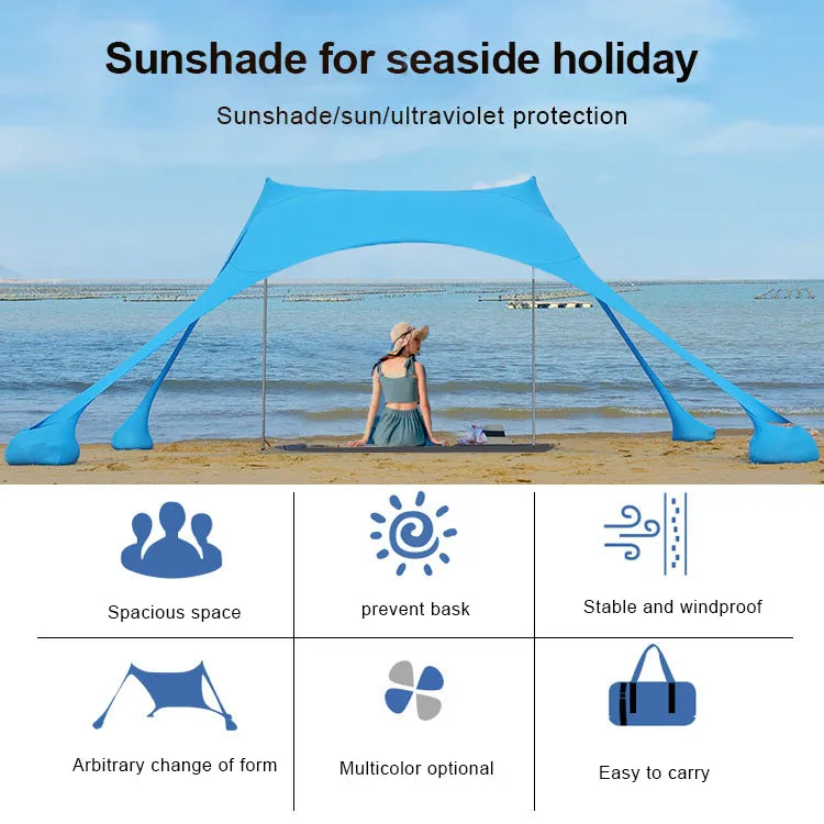 Pop Up Beach Tent Sun Shelter Ground Pegs and Stability Poles Outdoor Shade for Camping Trips Fishing Backyard Fun or Picnics