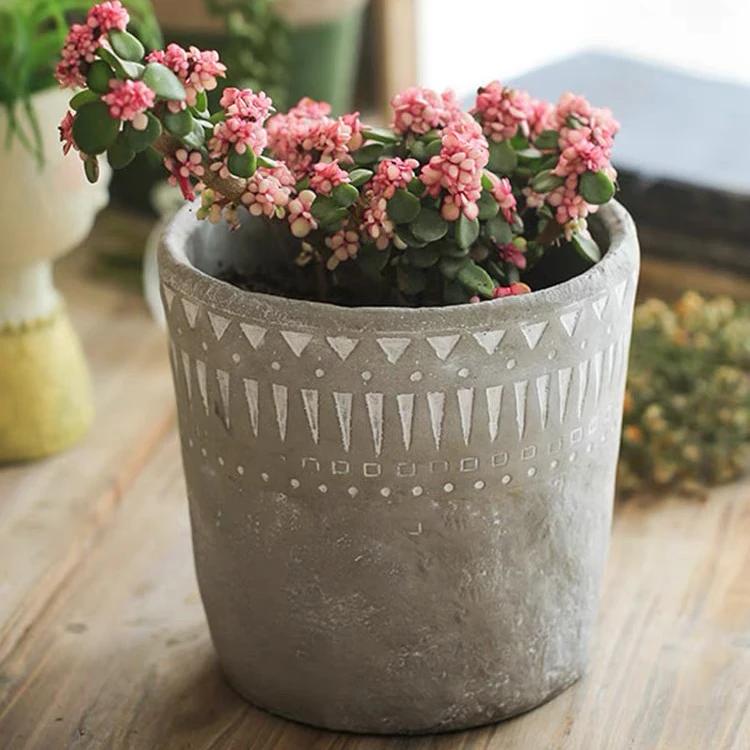 

Unique rough texture cement pot wholesale decoration house plant garden planters outdoor indoor bonsai succulent pots, As picture