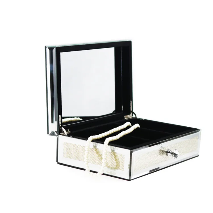 

Top Quality High-end Luxury Jewelry Box Storage Case With Mirror