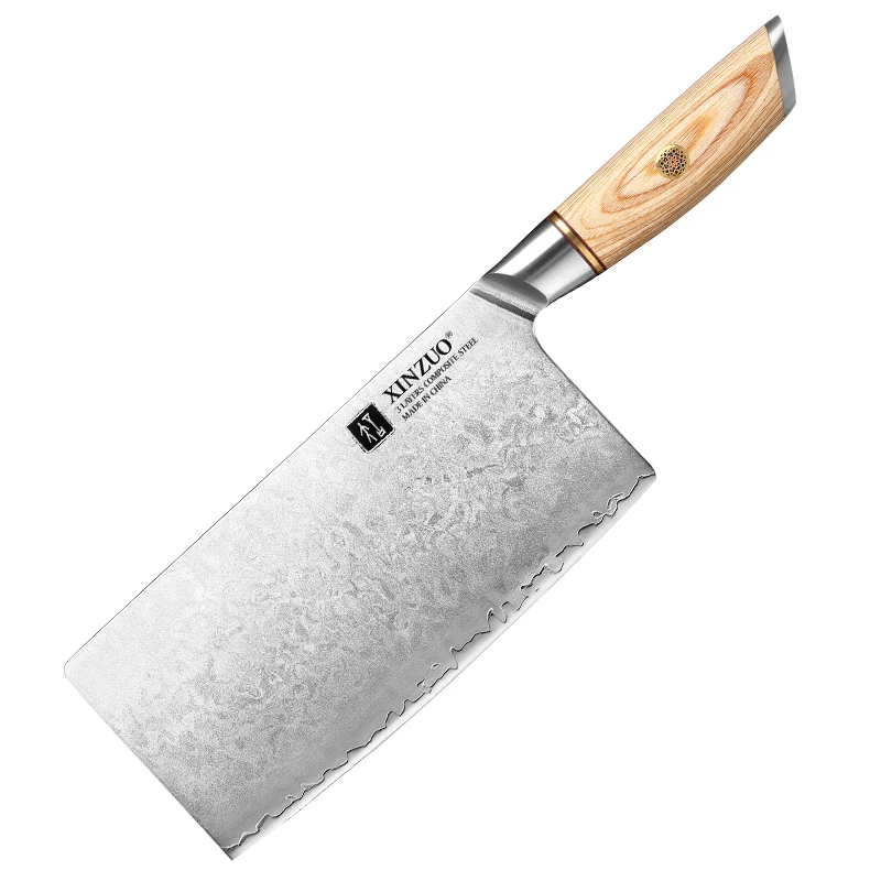 

2022 New Arrival 7.5 inch Premium Composite Stainless Steel Pakka Wood Handle Chinese Vegetable Kitchen Cleaver Knife