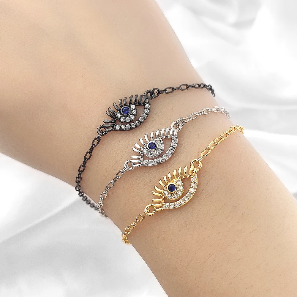 

Foxi Factory Adjustable Gold Silver Jewelry Turkish Blue Evil Eye Bracelet