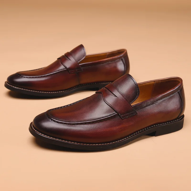 

Hot sale OEM Factory Full Grain Leater business Loafers dress shoes for men Genuine leather men's dress shoes