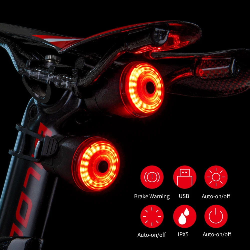 

Smart LED Bicycle Light Mtb Road Brake Light Signal Red Cycling Lamp Latern Taillight For Bike