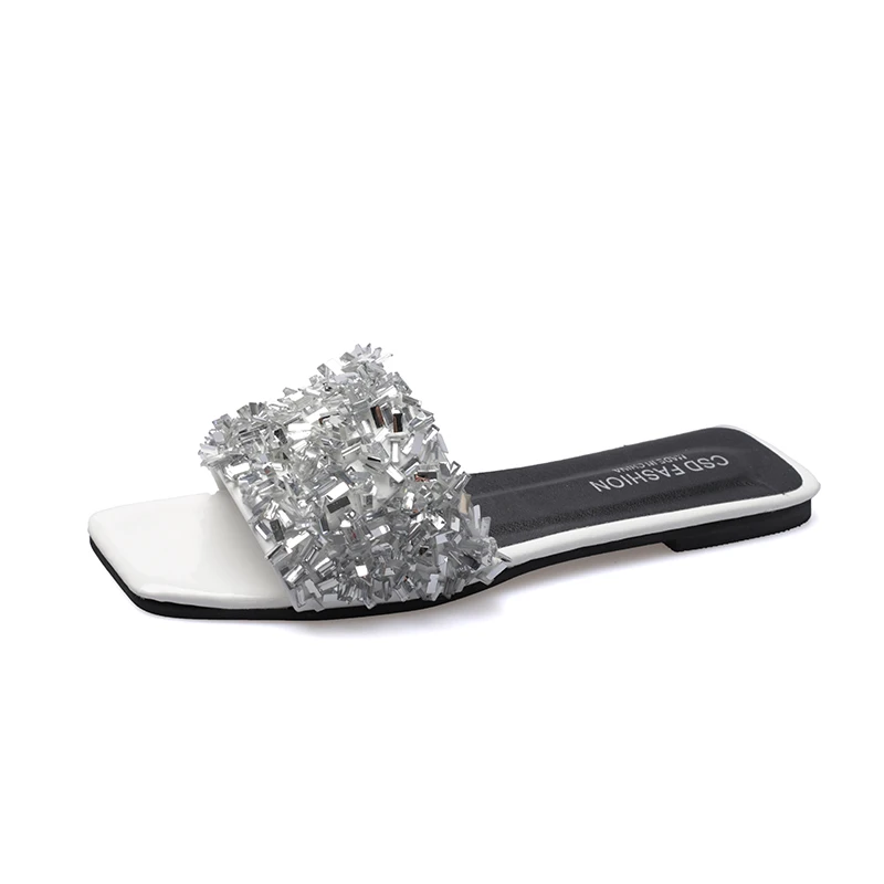 

Popular fashion ladies rhinestone women's sandals new design comfortable casual slippers for women