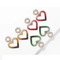 

1142 xuping free shipping14k gold plated Christmas gifts Heart-shaped earrings in luxurious gradient colors jewellery