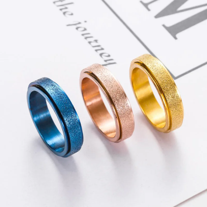 

Factory direct sales fashion simple custom logo unisex vintage matte men jewelry stainless steel ring