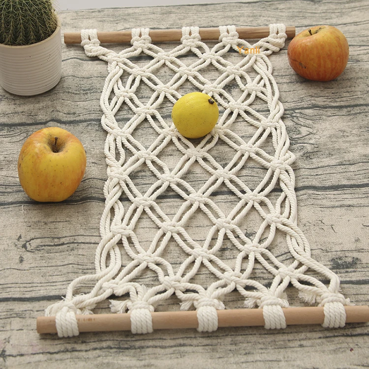 

macrame Fruit hammock save space Fruit Baskets kitchen vegetable storage baskets, White