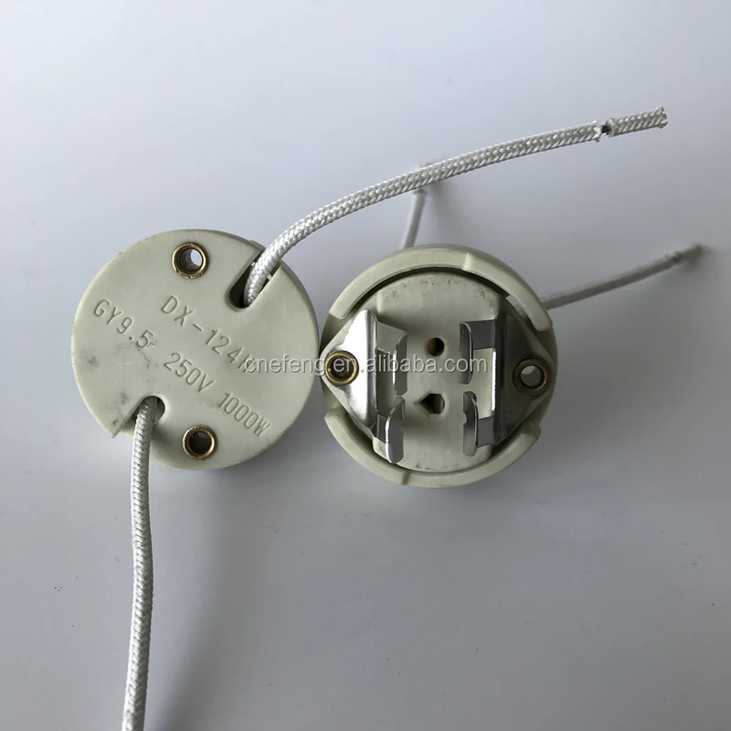 GX9.5 CERAMIC LAMP HOLDER WITH METAL SHELL, View GX9.5 LAMP HOLDER