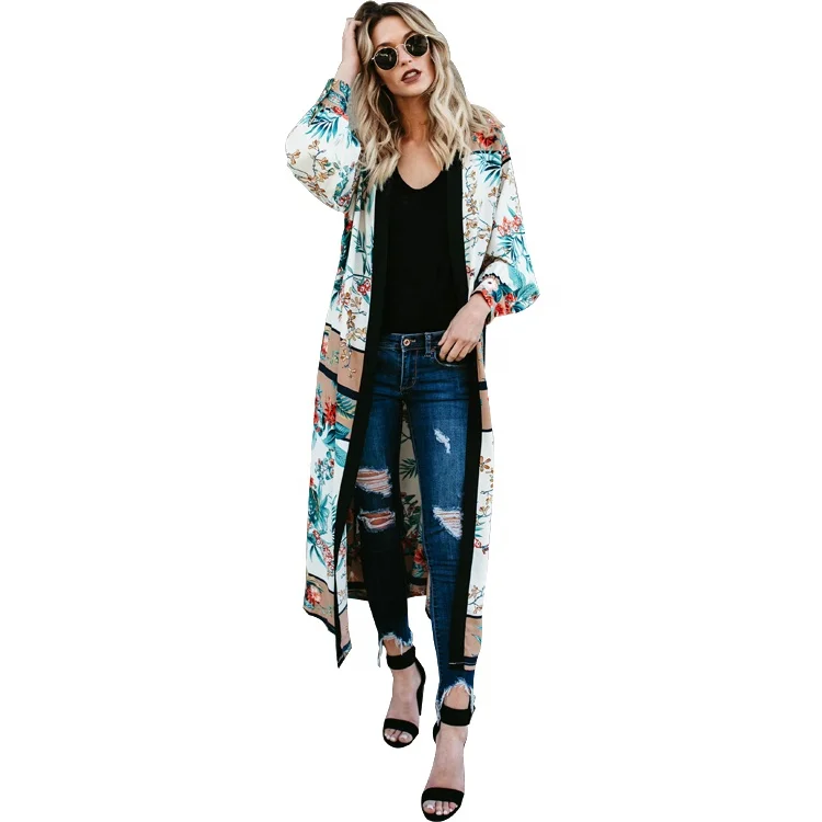 

Plus Size Women Cardigan Lantern Sleeve Long Japanese Style Boho Women Kimono