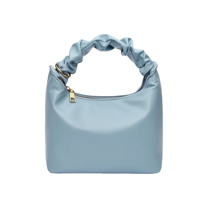

New Arrival Korean Style Pure Texture Wrinkled cloud Genuine Leather Handbag Crossbody Bag for Ladies, 5 colors