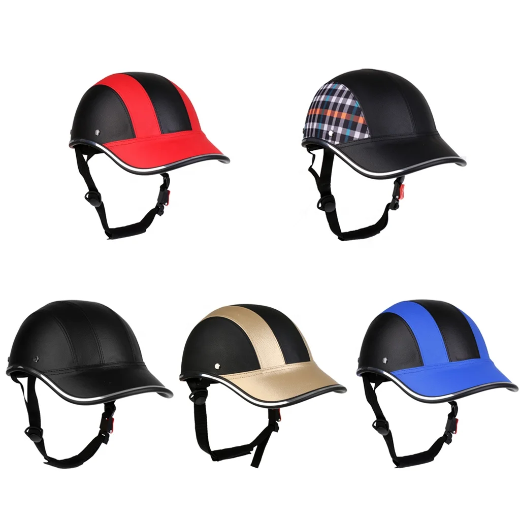 

Motorcycle Riding Semi-Open Helmet Baseball Cap Thickened PU Hat Sun Visor Mountaineering Motorcycle Helmet, Custom color