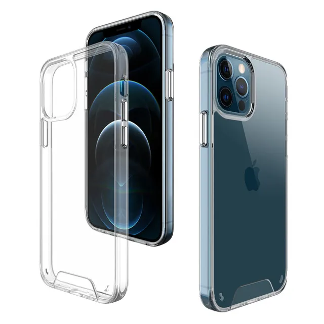 

New Arrival Transparent TPU PC Cell Phone Case For Iphone 12 Pro Max Shockproof Clear Case