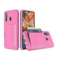 

High quality TPU PC shockproof phone case for Samsung A20 A30 A50 hard cover with flit card slot mobile case accessories