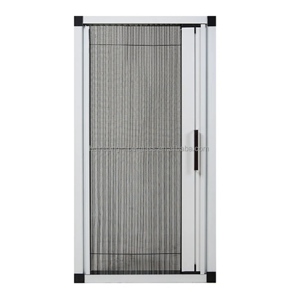 Aluminum Alloy Frame Mosquito Net Folding Metal Pleated Mesh Door Trackless Pleated Insect Screen Easy to Install