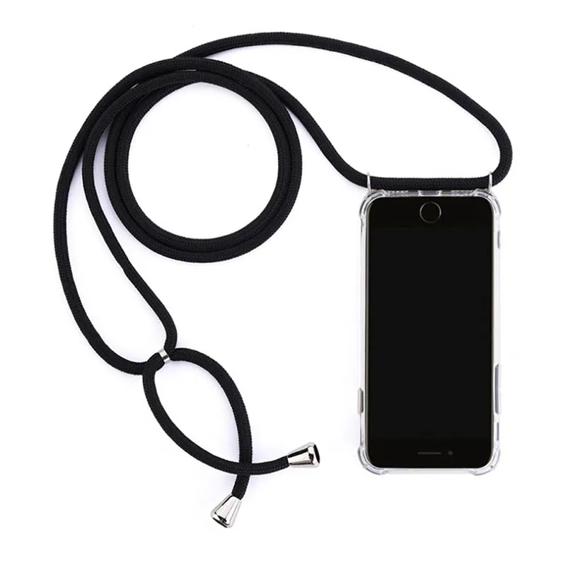 

Necklace cellPhone Case Chain Crossbody Neck Strap/Cord/Rope Mobile Cell Phone Case For Huawei P20 P30 Pro MATE 20X Phone Cover, Clear case+8 colours strap