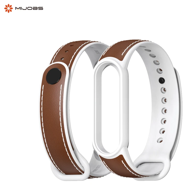 

For Mi Band 6 5 TPU Smart straps Leather and TPU material strap lightweight hand-laid aluminum alloy buckle