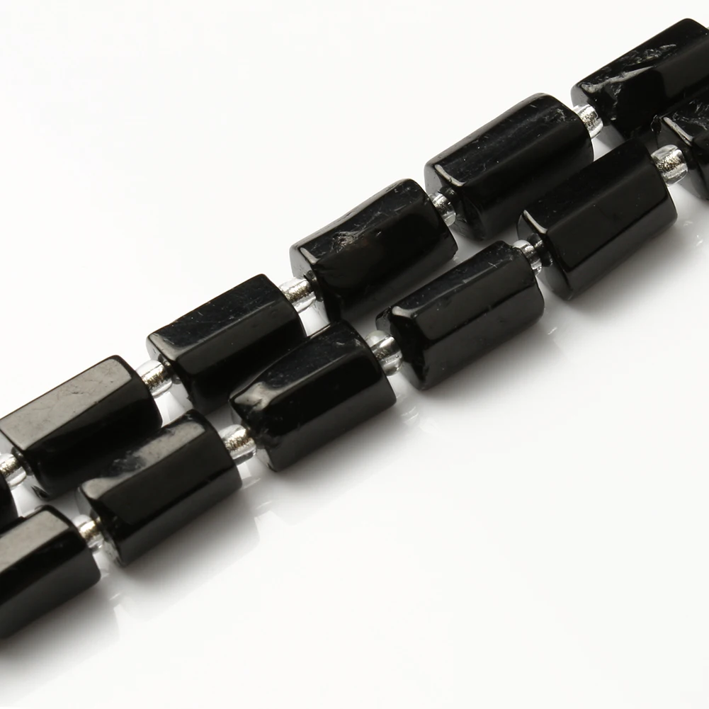 

Wholesale 7.5Inches/15Inches Cylinder Shape Black Tourmaline Stone Beads For Jewelry Making DIY Bracelet
