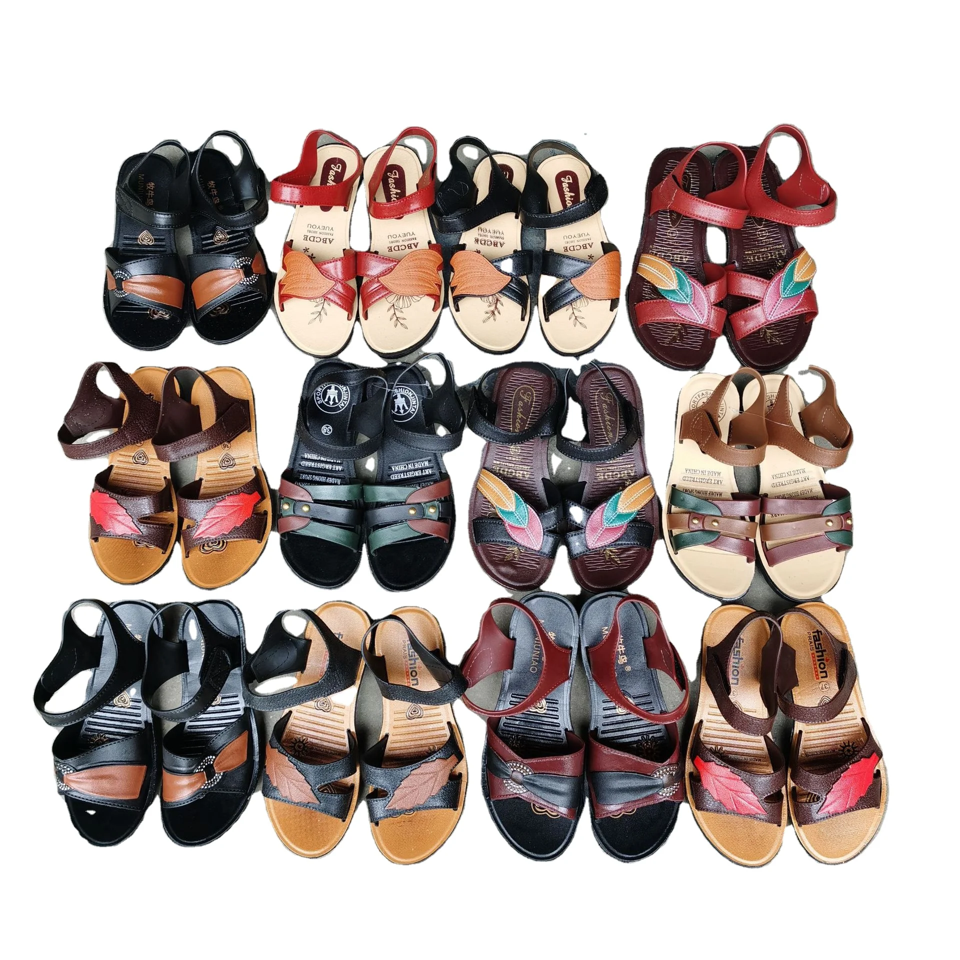 

Women mix style sandals breathable outdoor sandals middle aged non-slip sandals soft sole, Mix color