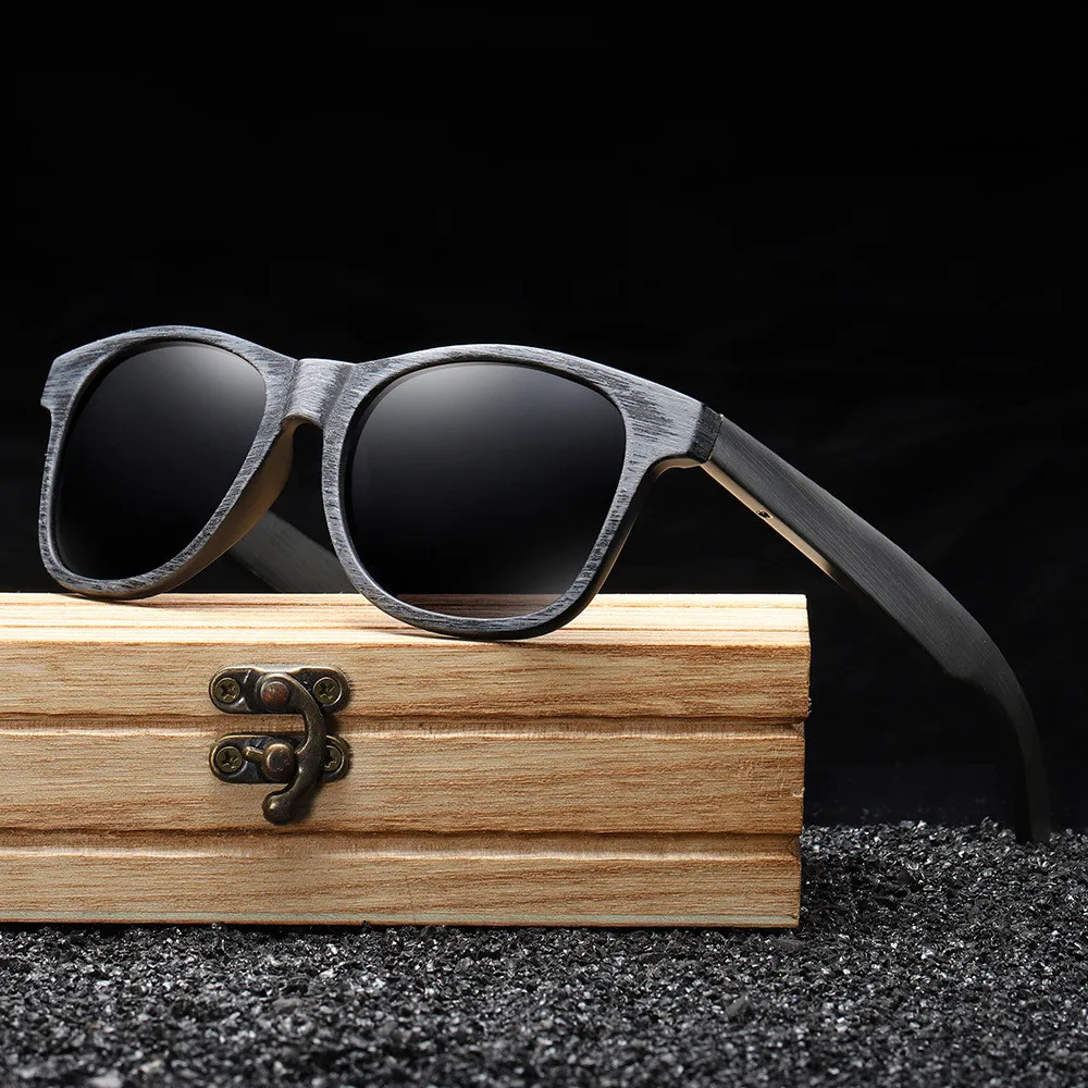 

5065 2021 male female sun glasses bamboo shades square wooden sunglasses men