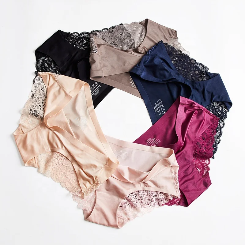 

Wholesale Ice Silk Seamless Ladies Sexy Lace Women's Panties Underwear Women, 8 colors